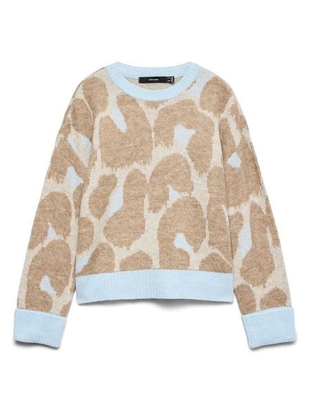 Vero Moda Sweter w kolorze błękitno-beżowym rozmiar: XS. Brązowe swetry Vero Moda, xs, bez wzorów, bez ramiączek. Za 109.95 zł.