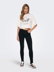 ONLY Dżinsy - Skinny fit - w kolorze czarnym rozmiar: XS/L32. Czarne jeansy Only, l, z aplikacjami, z podwyższonym stanem. Za 65.85 zł.
