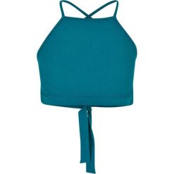 Damski trójkątny tank top Urban Classics. Zielone topy Urban Classics, bez wzorów, bez kołnierzyka, bez ramiączek. Za 90.00 zł.