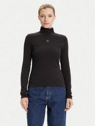 Calvin Klein Jeans Golf LV047D203G Czarny Slim Fit. Czarne golfy Calvin Klein Jeans, xl, bez wzorów, z bawełny, bez ramiączek. Za 219.99 zł.