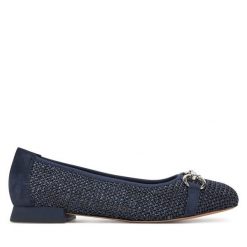 Baleriny Caprice. Niebieskie baleriny Caprice, bez wzorów, bez obcasa. Za 299.99 zł.
