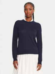 Lacoste Sweter AF4145 Granatowy Regular Fit. Niebieskie swetry Lacoste, bez wzorów, z bawełny, bez ramiączek. Za 599.99 zł.