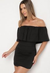 Czarna Dopasowana Sukienka Koktajlowa Hiszpanka Vices Awilisa. Czarne sukienki Born2be, na lato, l, bez wzorów, eleganckie, bez kołnierzyka, bez ramiączek, mini, dopasowane. Za 109.99 zł.