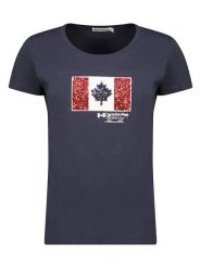 Canadian Peak Koszulka "Jermioneak" w kolorze granatowym rozmiar: M. Niebieskie bluzki Canadian Peak, m, bez wzorów, z bawełny, bez kołnierzyka, bez ramiączek. Za 56.12 zł.