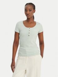 Guess T-Shirt GUESS x NORTH SAILS W6GP01 K2658 Zielony Regular Fit. Zielone t-shirty Guess, s, z aplikacjami, z syntetyku, bez kołnierzyka, bez ramiączek. Za 279.99 zł.