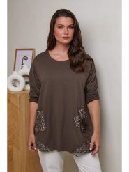 Curvy Lady Tunika w kolorze brązowym rozmiar: 40/42. Brązowe tuniki Curvy Lady, bez wzorów, z bawełny, klasyczne, bez kołnierzyka, bez ramiączek. Za 114.71 zł.