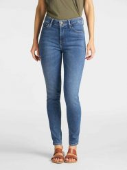 Lee Dżinsy - Slim fit - w kolorze niebieskim rozmiar: W32/L33. Niebieskie jeansy Lee, l, z aplikacjami, z podwyższonym stanem. Za 84.99 zł.