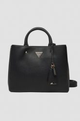 GUESS Czarna torebka damska Meridian. Czarne torebki klasyczne Guess, z aplikacjami, ze skóry ekologicznej, bez dodatków. W wyprzedaży za 599.99 zł.