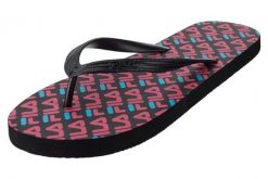 Japonki basenowe damskie Fila Troy Slipper. Czarne klapki Fila, bez wzorów, z gumy, bez obcasa. Za 58.00 zł.
