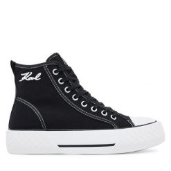 Trampki KARL LAGERFELD. Czarne trampki KARL LAGERFELD, bez wzorów, bez zapięcia. Za 709.99 zł.