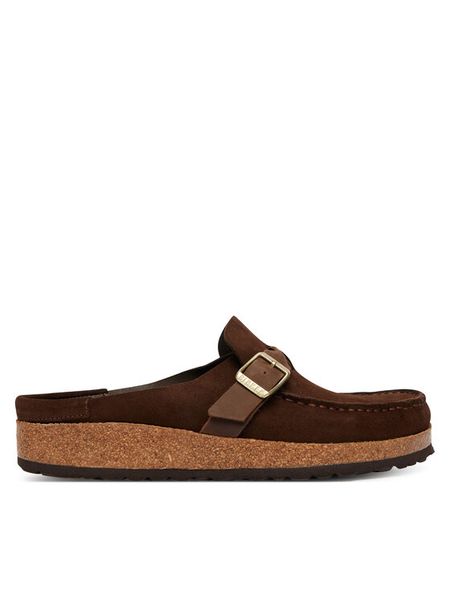 Birkenstock Klapki Buckley Braided 1031435 Brązowy. Brązowe klapki Birkenstock, bez wzorów, ze skóry, bez obcasa. Za 580.99 zł.