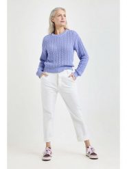Josephine & Co Sweter "Jim" w kolorze fioletowym rozmiar: L. Różowe swetry Josephine & Co, l, bez wzorów, ze splotem, bez ramiączek. Za 236.05 zł.