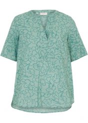 Bluzka tunikowa. Niebieskie bluzki bonprix, bez wzorów, bez kołnierzyka, bez ramiączek. Za 84.99 zł.