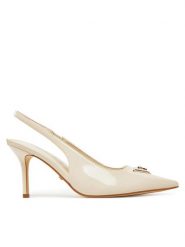 Guess Sandały FLJNAS PAF05 Beżowy. Brązowe sandały Guess, z aplikacjami, ze skóry, bez obcasa, na szpilce, bez zapięcia. Za 499.99 zł.