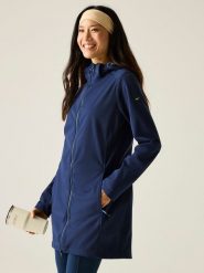 Regatta Płaszcz softshellowy "Carisbrooke" w kolorze granatowym rozmiar: 44. Niebieskie kurtki sportowe Regatta, m, bez wzorów, bez kaptura, outdoorowe. Za 198.10 zł.