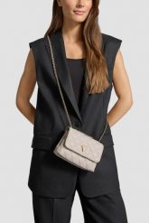 GUESS Torebka w kolorze taupe damska Giully II Mini. Brązowe kopertówki Guess, z aplikacjami, z materiału, na ramię, bez dodatków. W wyprzedaży za 419.99 zł.