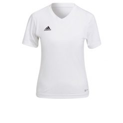 Koszulka piłkarska damska Adidas Entrada 22 Jersey. Białe bluzki Adidas, xs, bez wzorów, z jersey, sportowe, bez kołnierzyka, bez ramiączek. Za 65.96 zł.