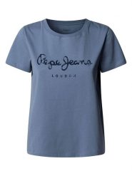 Pepe Jeans Koszulka "Val" w kolorze niebieskim rozmiar: XL. Niebieskie bluzki Pepe Jeans, xl, bez wzorów, z bawełny, bez kołnierzyka, bez ramiączek. Za 98.45 zł.