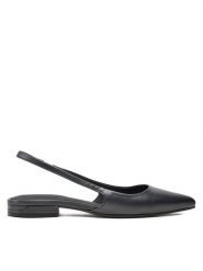 Calvin Klein Sandały Flat Slingback Pump Pearl HW0HW02120 Czarny. Czarne sandały Calvin Klein, bez wzorów, ze skóry, bez obcasa, na płaskiej podeszwie, bez zapięcia. Za 399.99 zł.
