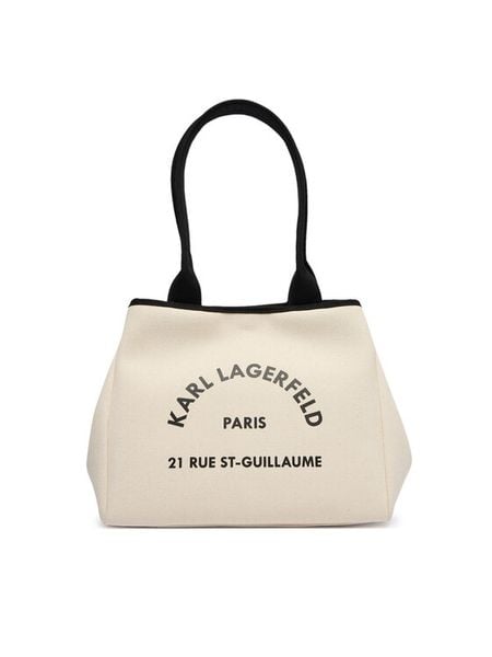 KARL LAGERFELD Torebka B1W50010 Beżowy. Brązowe shopper KARL LAGERFELD, bez wzorów, z materiału, bez dodatków. Za 549.99 zł.