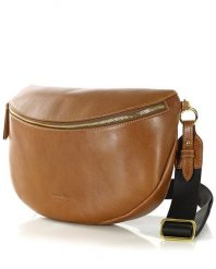 Torebka na szerokim pasku nerka damska skórzana premium MARCO MAZZINI brązowa. Brązowe shopper bez wzorów, ze skóry, bez dodatków. Za 699.00 zł.