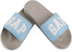 Damskie klapki sportowe miejskie na basen plażę GAP MURPHY. Niebieskie klapki GAP, bez wzorów, z materiału, bez obcasa. Za 79.00 zł.
