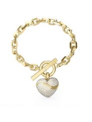 Guess Bransoletka JUBB0449 6JW Złoty. Żółte bransoletki Guess, metalowe. Za 239.99 zł.