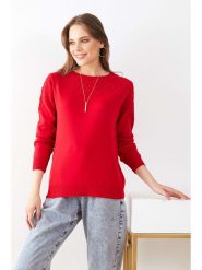 Milan Kiss Sweter w kolorze czerwonym rozmiar: M. Czerwone swetry Milan Kiss, m, bez wzorów, bez ramiączek. Za 131.74 zł.