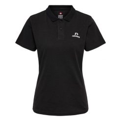 Damska bawełniana koszulka polo Newline Lea. Czarne koszulki polo Newline, bez wzorów, z bawełny, bez kołnierzyka, bez ramiączek. Za 137.00 zł.