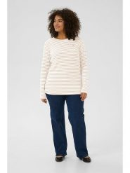 Kaffe Koszulka w kolorze biało-jasnoróżowym rozmiar: XL. Białe bluzki Kaffe, xl, bez wzorów, bez kołnierzyka, bez ramiączek. Za 87.61 zł.