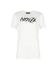 Diesel T-shirt "T-Overy-A" | 00SI59-0CZAJ | T-Over-A Maglietta | Kobieta | Biały. Białe t-shirty Diesel, xs, z aplikacjami, z bawełny, z asymetrycznym kołnierzem, bez ramiączek. W wyprzedaży za 109.00 zł.