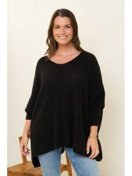 Curvy Lady Sweter w kolorze czarnym rozmiar: 40/42. Czarne swetry Curvy Lady, bez wzorów, bez ramiączek. Za 115.24 zł.