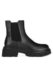 Badura Sztyblety C-WFA3115-1Z Czarny. Czarne botki Badura, bez wzorów, ze skóry, bez obcasa, na płaskiej podeszwie, bez zapięcia. Za 299.99 zł.