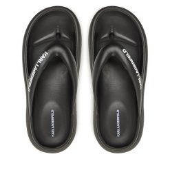 Japonki KARL LAGERFELD. Czarne klapki KARL LAGERFELD, bez wzorów, bez obcasa. Za 249.99 zł.