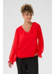 Kaffe Bluzka w kolorze czerwonym rozmiar: 38. Czerwone bluzki Kaffe, z aplikacjami, bez kołnierzyka, bez ramiączek. Za 113.99 zł.