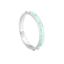 Pierścionek Colors z miętową emalią posrebrzany. Szare pierścionki Lilou, posrebrzane. Za 149.00 zł.