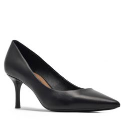 Szpilki Gino Rossi. Czarne szpilki Gino Rossi, bez wzorów, bez obcasa, na szpilce, bez zapięcia. Za 299.99 zł.