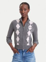 Guess Jeans Kardigan W6BR10 Z1253 Szary Regular Fit. Szare kardigany Guess Jeans, xs, z aplikacjami, z jeansu. Za 389.99 zł.