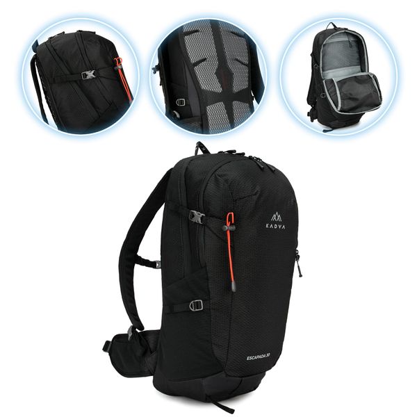Plecak turystyczny KADVA Escapada 30 l. Czarne plecaki KADVA, bez wzorów. Za 199.99 zł.
