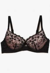 Czarno-Różowy Koronkowy Biustonosz Typu Push Up Naloretta. Czarne biustonosze Renee, bez wzorów, z koronki. Za 34.99 zł.
