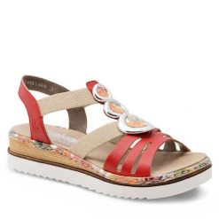 Sandały Rieker. Sandały Rieker, bez wzorów, bez obcasa, na płaskiej podeszwie, bez zapięcia. Za 309.99 zł.