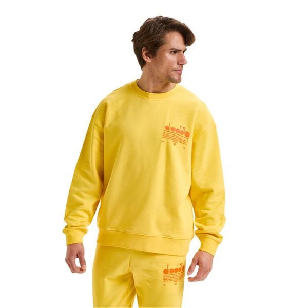 Bluza DIADORA SWEATSHIRT CREW MANIFESTO XXL. Żółte bluzy Diadora, s, bez wzorów, z bawełny, bez kaptura. Za 109.99 zł.