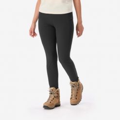 Legginsy trekkingowe damskie MT500. Czarne legginsy SIMOND, l, bez wzorów, z elastanu. Za 159.99 zł.
