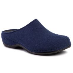 Kapcie Berkemann. Niebieskie obuwie domowe Berkemann, bez wzorów, bez zapięcia. Za 299.99 zł.