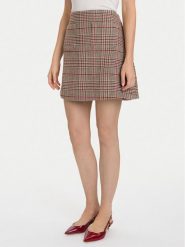 Tommy Hilfiger Spódnica mini Seasonal WW0WW48265 Beżowy Regular Fit. Brązowe spódnice TOMMY HILFIGER, bez wzorów, z bawełny, mini. Za 749.99 zł.