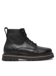 Birkenstock Botki Highwood Lace Mid W Lena 1028510 Czarny. Czarne botki Birkenstock, bez wzorów, ze lnu, bez obcasa, na płaskiej podeszwie, bez zapięcia. Za 899.99 zł.