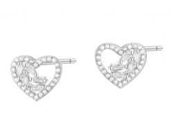 Kolczyki srebrne z cyrkoniami - serca. Szare kolczyki Apart, z cyrkonią, srebrne. Za 139.00 zł.