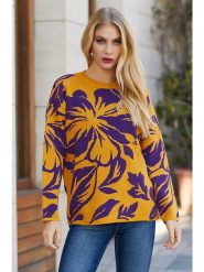 Milan Kiss Sweter w kolorze musztardowym ze wzorem rozmiar: S. Pomarańczowe swetry Milan Kiss, s, bez wzorów, z bawełny, bez ramiączek. Za 112.83 zł.
