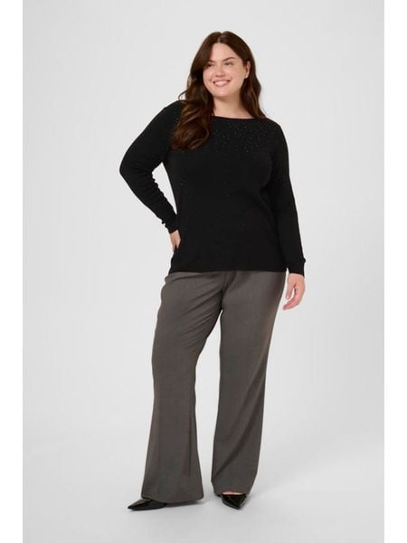 KAFFE curve Sweter "Mina" w kolorze czarnym rozmiar: M. Czarne swetry KAFFE curve, m, bez wzorów, bez ramiączek. Za 89.95 zł.