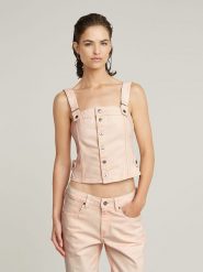 G-Star Top w kolorze pomarańczowym rozmiar: XS. Pomarańczowe topy G-Star, xs, bez wzorów, z bawełny, bez kołnierzyka, bez ramiączek. Za 274.95 zł.